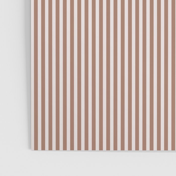 Fine Stripes Narrow Vertical Stripe Pattern in Mocha Brown Poster Gallery Image 3