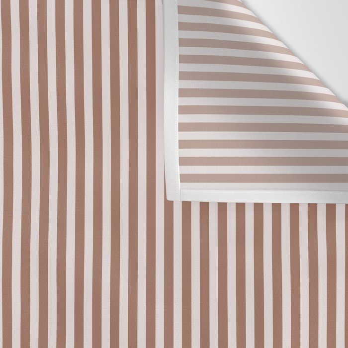 Fine Stripes Narrow Vertical Stripe Pattern in Mocha Brown Wall Tapestry Gallery Image 3