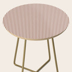 Fine Stripes Narrow Vertical Stripe Pattern in Mocha Brown Side Table Gallery Image 2