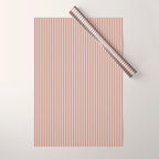 Fine Stripes Narrow Vertical Stripe Pattern in Mocha Brown Wrapping Paper Gallery Image 1