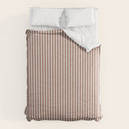Fine Stripes Narrow Vertical Stripe Pattern in Mocha Brown Comforter Gallery Image 6