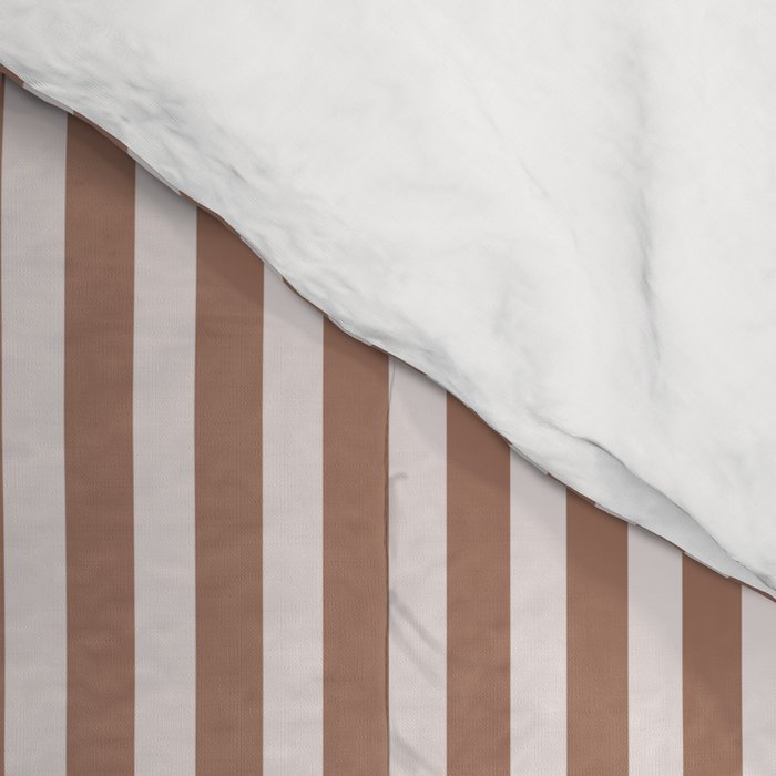Fine Stripes Narrow Vertical Stripe Pattern in Mocha Brown Comforter Gallery Image 4