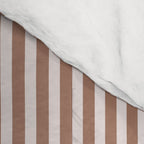 Fine Stripes Narrow Vertical Stripe Pattern in Mocha Brown Comforter Gallery Image 4