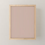 Fine Stripes Narrow Vertical Stripe Pattern in Mocha Brown Mini Art Print Gallery Image 1