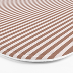 Fine Stripes Narrow Vertical Stripe Pattern in Mocha Brown Bath Mat Gallery Image 3