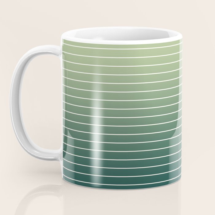 Ombre Arch XIV Green Gradient Modern Geometric Lines Coffee Mug Gallery Image 3