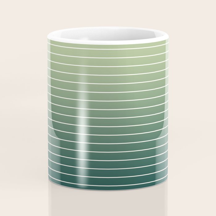 Ombre Arch XIV Green Gradient Modern Geometric Lines Coffee Mug Gallery Image 4