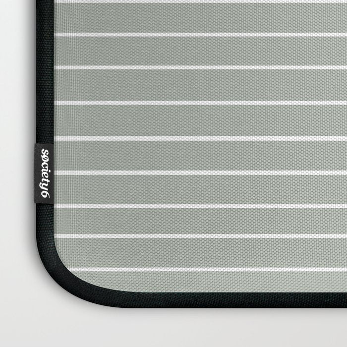 Minimal Line Curvature LXXXIX Pastel Sage Green Mid Century Modern Arch Abstract Laptop Sleeve Gallery Image 3