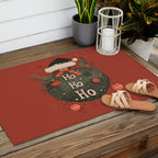 Festive Ho Ho Ho Bauble Red  Outdoor Rug Gallery Image 2