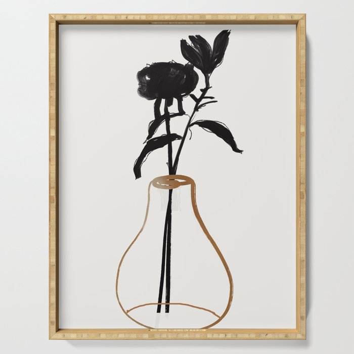 Abstract Art /Minimal Plant 111 Serving Tray Gallery Image 1