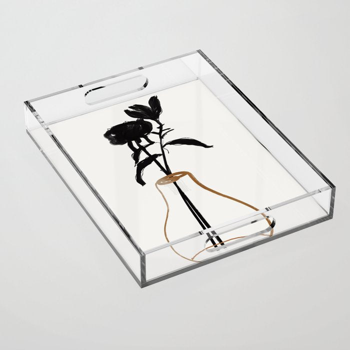 Abstract Art /Minimal Plant 111 Acrylic Tray Gallery Image 1