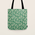 Retro green cactus plant pattern Tote Bag Gallery Image 1