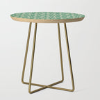 Retro green cactus plant pattern Side Table Gallery Image 1