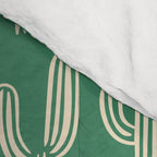 Retro green cactus plant pattern Comforter Gallery Image 4