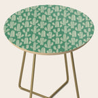 Retro green cactus plant pattern Side Table Gallery Image 2