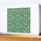 Retro green cactus plant pattern Wall Mural Gallery Image 2