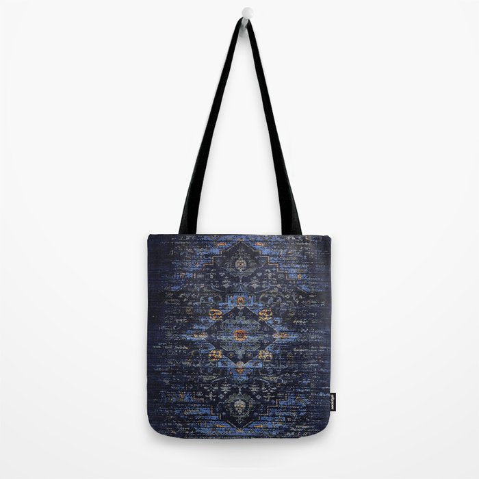 Dark Vintage Traditional Oriental Rug Tote Bag Gallery Image 2