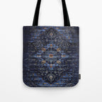 Dark Vintage Traditional Oriental Rug Tote Bag Gallery Image 1