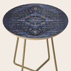 Dark Vintage Traditional Oriental Rug Side Table Gallery Image 2