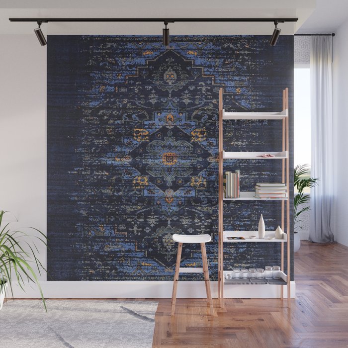 Dark Vintage Traditional Oriental Rug Wall Mural Gallery Image 1