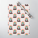 Cat with rainbow Wrapping Paper Gallery Image 1