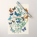 Vintage Scientific Illustration Butterfly Botanical Floral Lithograph Encyclopaedia Diagrams  Wrapping Paper Gallery Image 1