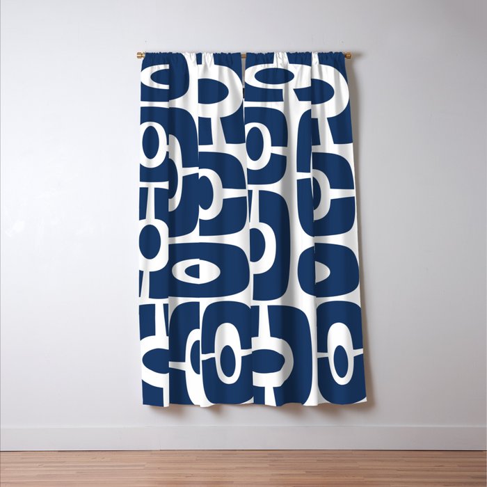 Mid Century Modern Decorating 241 Navy Blue Window Curtain Gallery Image 3