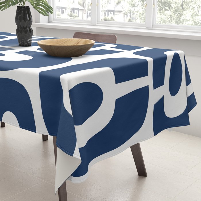 Mid Century Modern Decorating 241 Navy Blue Tablecloth Gallery Image 3