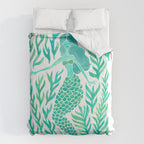 Kelp Forest Mermaid - Mint Palette Comforter Gallery Image 6