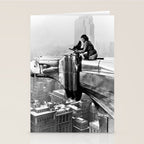 1930 Margaret Bourke-White atop of the world New York City skyline black and white photograph Stationery Card Gallery Image 2