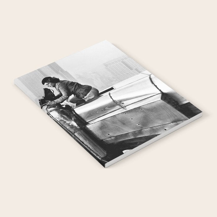 1930 Margaret Bourke-White atop of the world New York City skyline black and white photograph Notebook Gallery Image 2