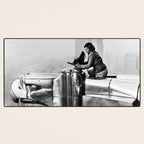 1930 Margaret Bourke-White atop of the world New York City skyline black and white photograph Desk Mat Gallery Image 3