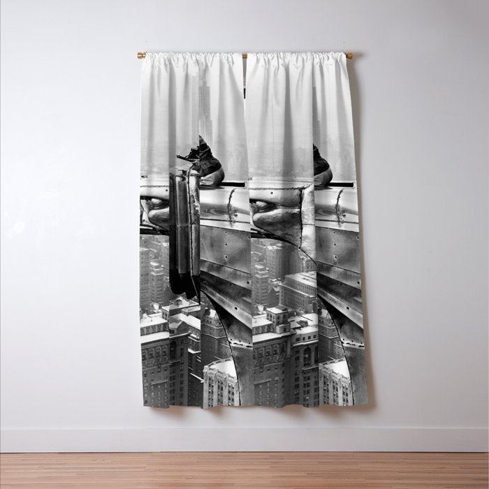 1930 Margaret Bourke-White atop of the world New York City skyline black and white photograph Window Curtain Gallery Image 3