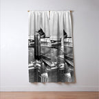 1930 Margaret Bourke-White atop of the world New York City skyline black and white photograph Window Curtain Gallery Image 3