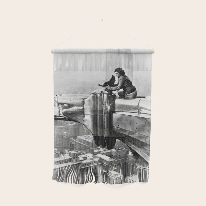 1930 Margaret Bourke-White atop of the world New York City skyline black and white photograph Wall Hanging Gallery Image 1