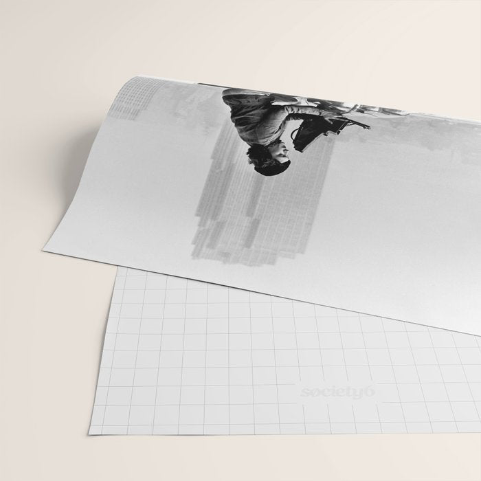 1930 Margaret Bourke-White atop of the world New York City skyline black and white photograph Wrapping Paper Gallery Image 2