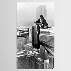 1930 Margaret Bourke-White atop of the world New York City skyline black and white photograph Tablecloth Gallery Image 2