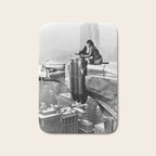 1930 Margaret Bourke-White atop of the world New York City skyline black and white photograph Bath Mat Gallery Image 1