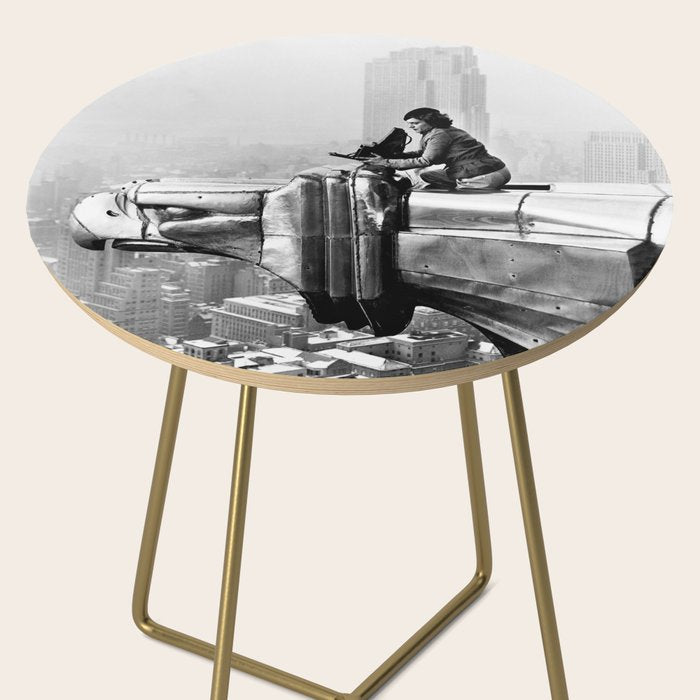 1930 Margaret Bourke-White atop of the world New York City skyline black and white photograph Side Table Gallery Image 2