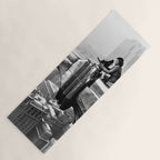 1930 Margaret Bourke-White atop of the world New York City skyline black and white photograph Yoga Mat Gallery Image 1