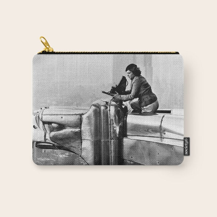 1930 Margaret Bourke-White atop of the world New York City skyline black and white photograph Carry All Pouch Gallery Image 1