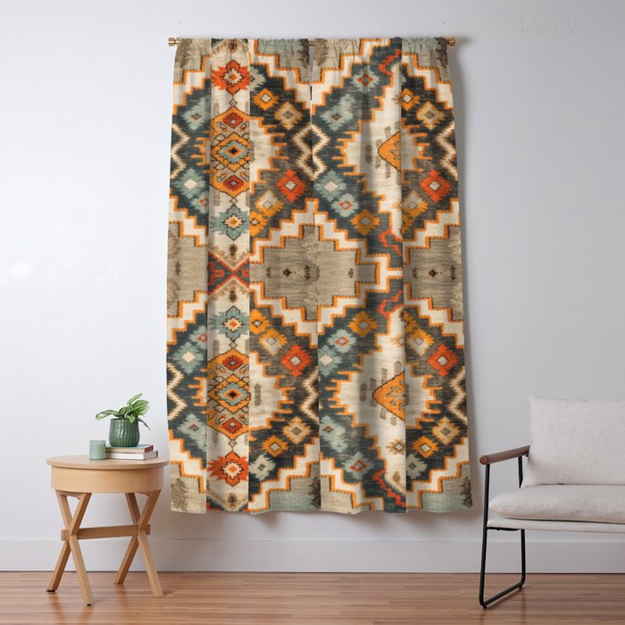 Southwestern Rustic Bohemian Design Window Curtain Gallery Image 1