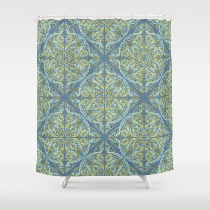 AT Pattern 2 green Shower Curtain