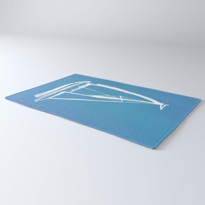 Sailboat Drawing - Blue  Rug Gallery Image 3
