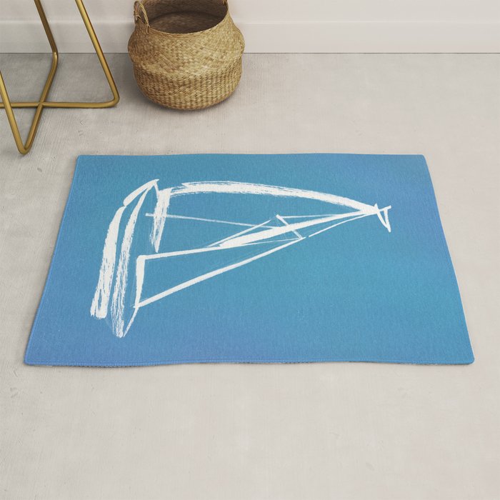 Sailboat Drawing - Blue  Rug Gallery Image 1