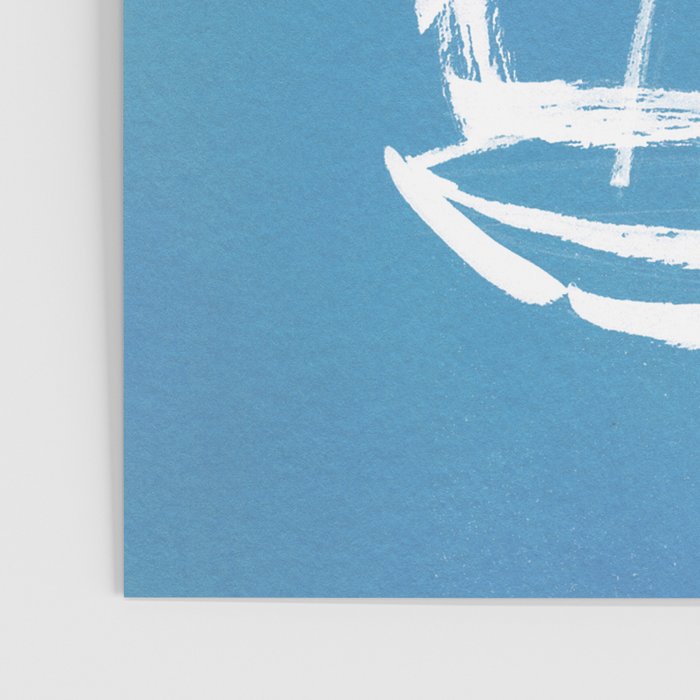 Sailboat Drawing - Blue  Poster Gallery Image 3