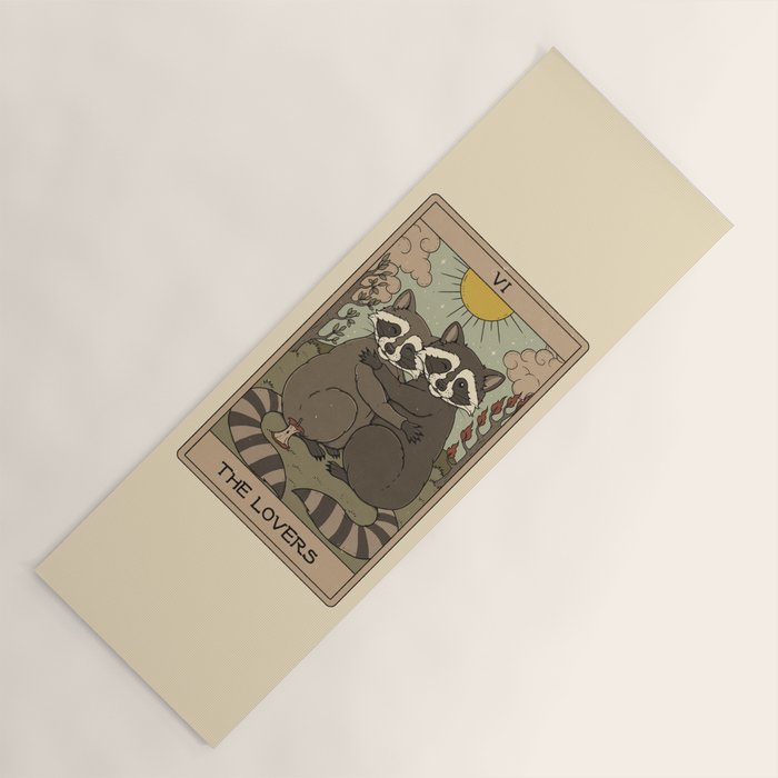 The Lovers - Raccoons Tarot Yoga Mat Gallery Image 1