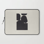 Black & White Minimalist Abstract Shapes Patterns Black Ink Painting Laptop Sleeve Gallery Image 1