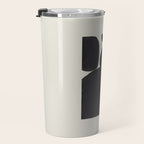 Black & White Minimalist Abstract Shapes Patterns Black Ink Painting Travel Mug Gallery Image 3