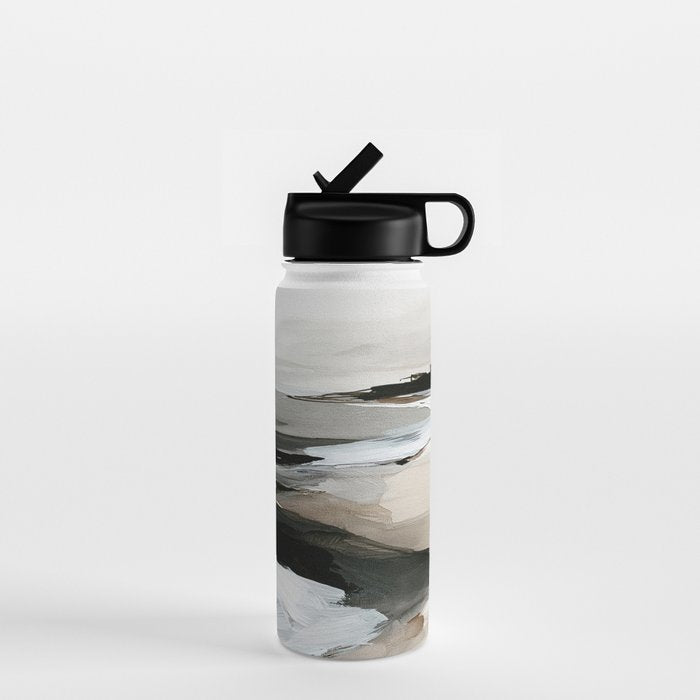 Neutral Coastal Seascape Minimal Landscape Water Bottle Gallery Image 1